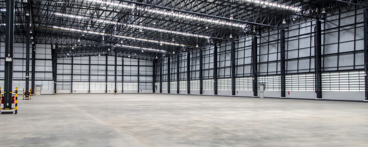 Interior of empty warehouse